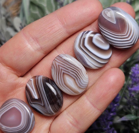 Polished Botswana Agate Specimen: Banded Chalcedony Crystal