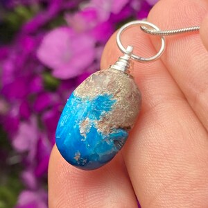 Cavansite Pendant / Cavansite Cabochon / Cavansite Necklace / Cavansite Jewelry / Polished Cavansite Crystal / Cavansite in Matrix