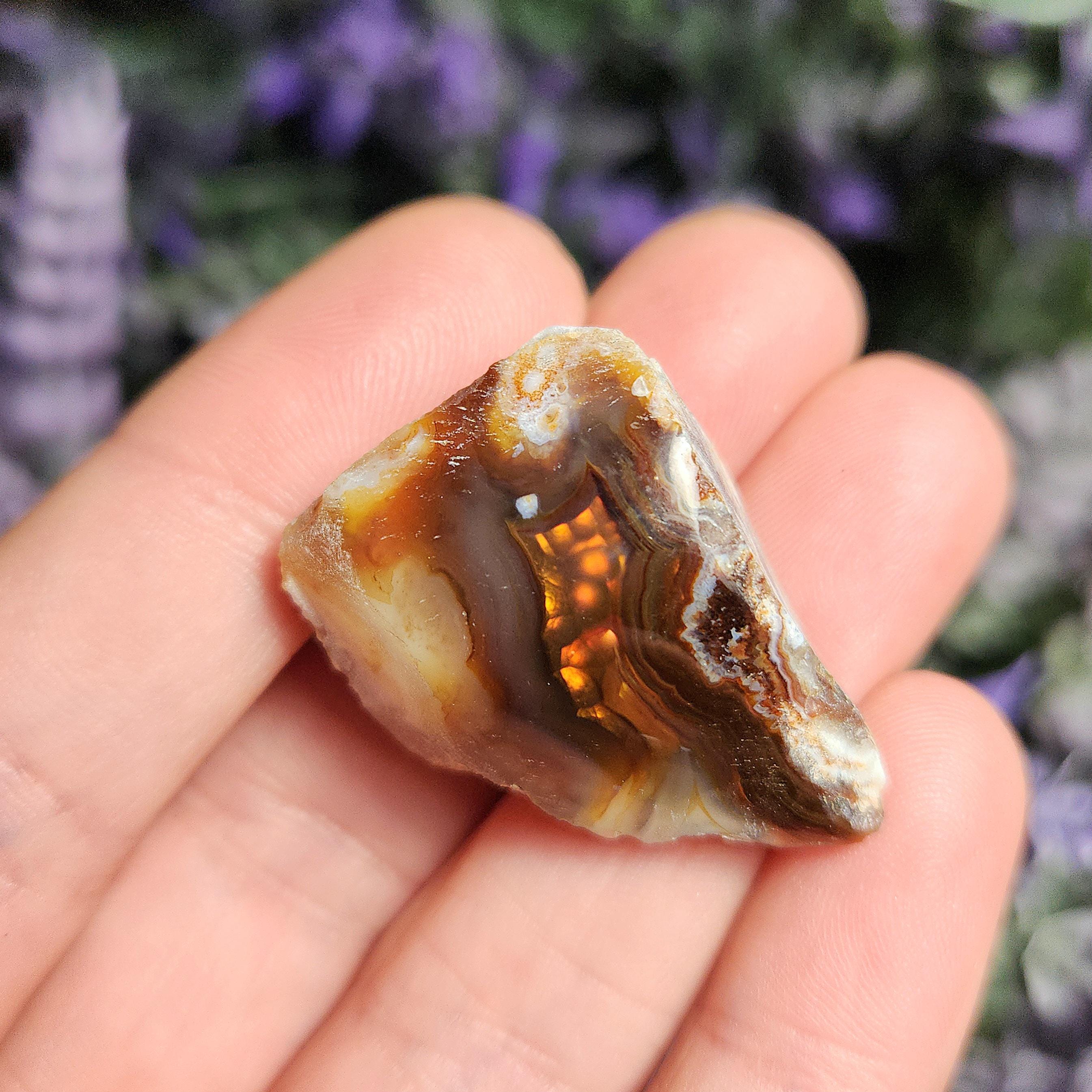 Mexican Fire Agate Specimen, Polished Natural Fire Agate From