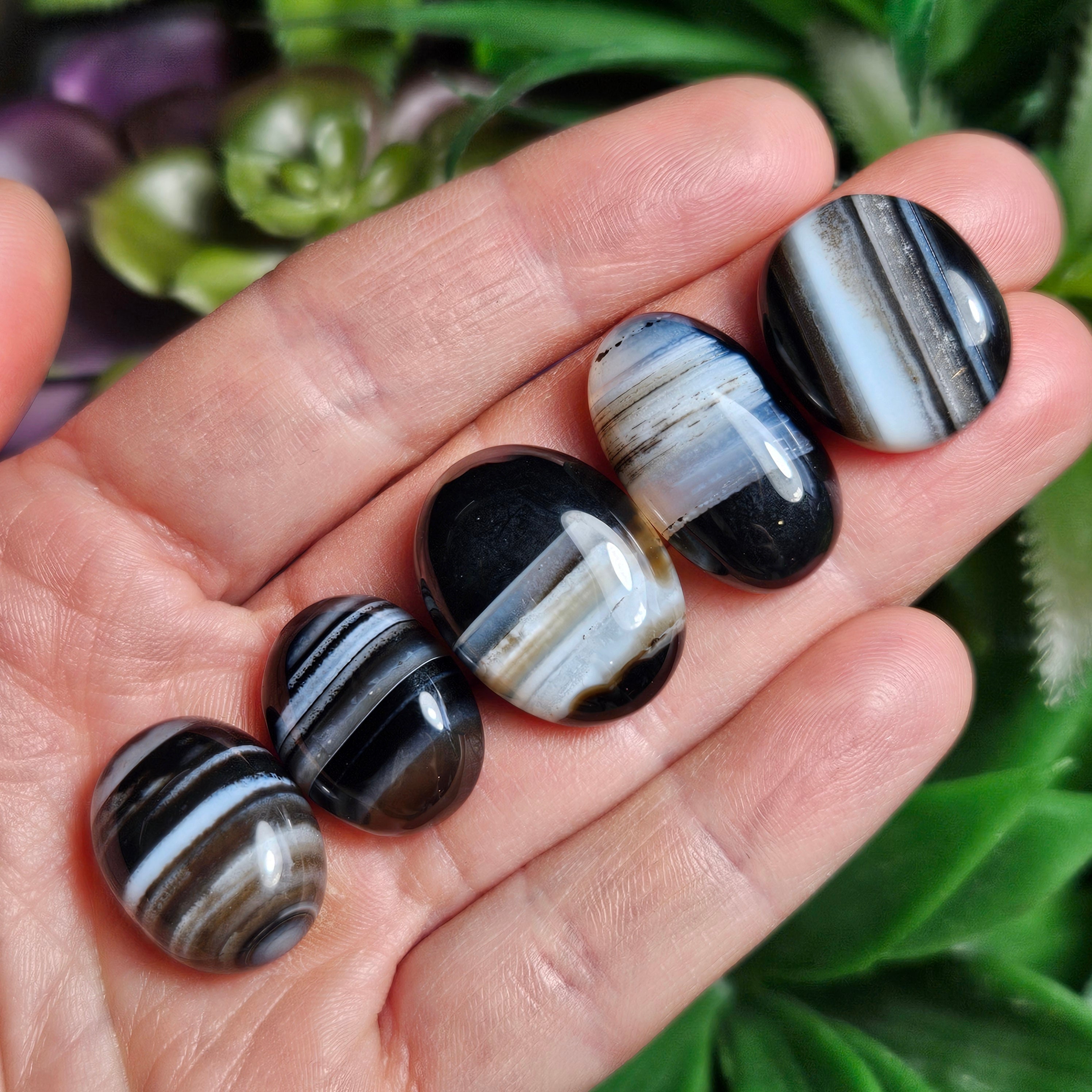 Black Striped Agate - Zebra Agate - Agate Crystal - Brown Agate Gemstone - Agate Stone - Tumbled Agate - Black Agate Crystal - Black Agate