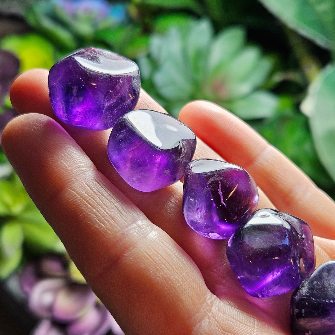 Violet Zambian Amethyst - Tumbled Amethyst - Polished