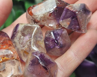 Polished Amethyst Cacoxenite - Melody Stone - Tumbled Stones