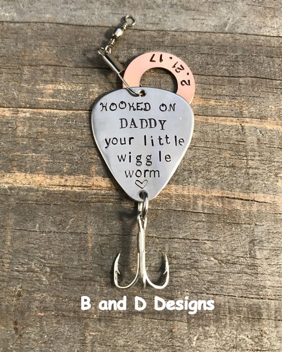 Fathers Day Hooked on Daddy Fishing Lure personalized Fishing Lure for That  Special Someone in Your Life 