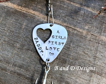 A girl's first love  Personalized fishing lure-  Father's Day - Valentine’s Day- Father of the Bride- Wedding - Groom’s gift