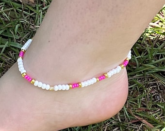 Stretchy anklet for your summer fun - bold anklet- summer colors -neon anklet