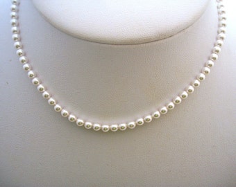 Girl's Pearl Necklace – Sterling Silver, Baptism Communion Jewelry