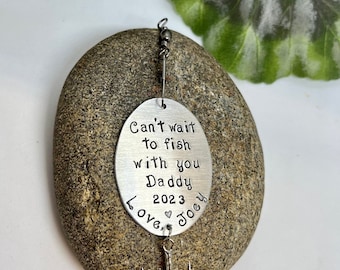Father's Day Personalized Fishing lure for that expecting Dad! Perfect way to surprise him!