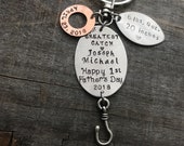 Perfect for First Father's Day or Christmas Personalized Fishing keychain or lure    ships in 24 to 48 hours