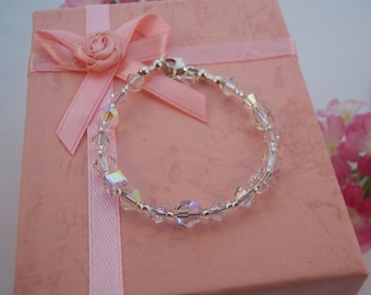 Little girl's Swarovski crystal  bracelet-flower girl bracelet