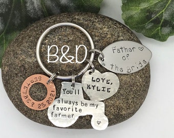 Father of the Bride- Farmer- You’ll always be my favorite farmer keychain- groomsman - groom-  agriculture