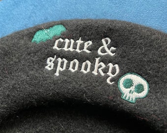 Cute and Spooky Embroidered Beret | Spooky Collection
