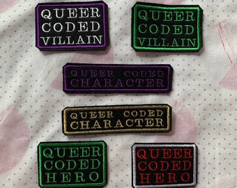 | de patch de personnage/méchant/héros codé queer Fer à repasser! | Plusieurs couleurs disponibles | Collection Fierté