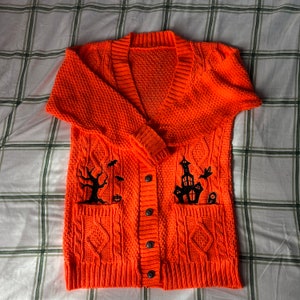 Haunted House Halloween Cardigan | Spooky Collection | Made to Order