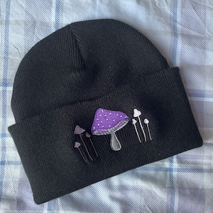 Dark Pastel Mushroom Beanie | Cottagecore Collection