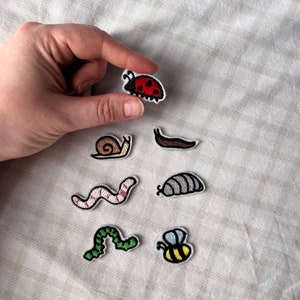Bag of Bugs Tiny Patch Set | Iron on! | Cottagecore Collection
