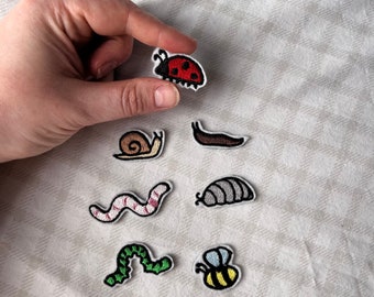 Bag of Bugs Tiny Patch Set | Iron on! | Cottagecore Collection