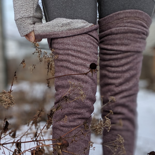 Leg Warmers, Wool Leg Warmer, Variegated Colour Pattern,footless