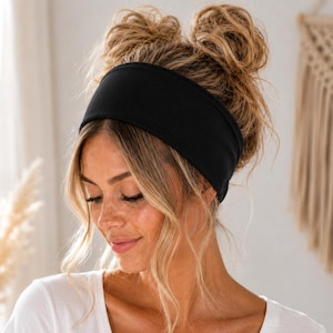 Handmade Headband | Rib Knit & Cotton Fabric Hair Band | Soft Stretchy Fabric