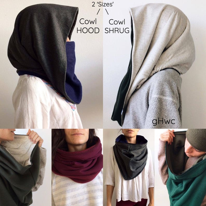 4-in-1 Cowl Shrug Cowl Hood Scarf Winter Mask Neck Warmer image 0.