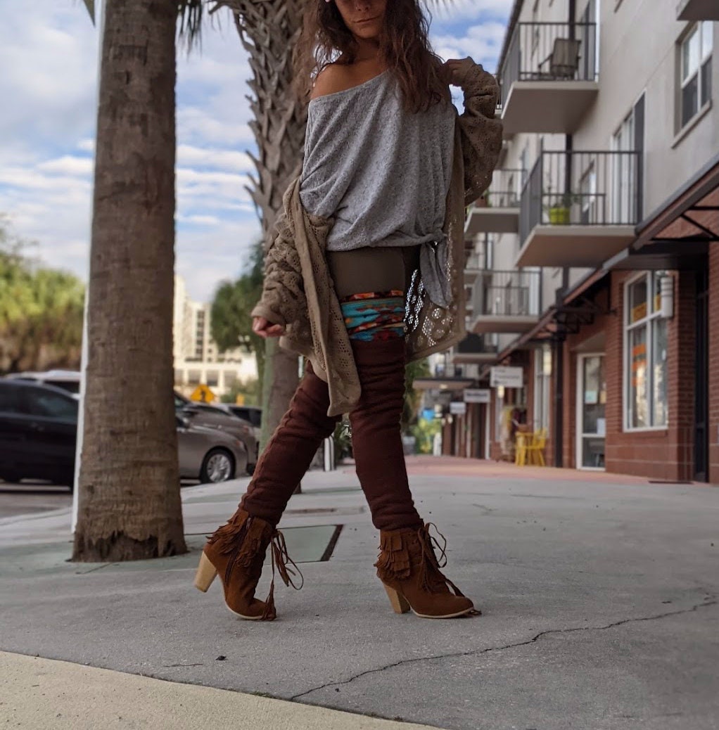 brown boots thigh high