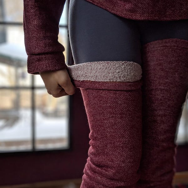 Handmade Fleece Sherpa Lined Leg Warmers, Thigh High, USA Made