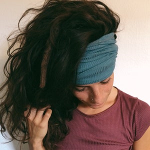 Rib Knit Headband, Wide Headband, Hair Tube, Dread Sock, Loc Wrap, Dread band, Yoga, Boho, Dreadlock, Cute, Hair Wrap, Eco Friendly Headband