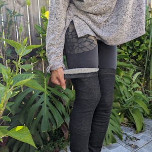 Sherpa Leg Warmers, Soft Leg Warmers, Fitting, Non Slip Leg, Thigh High, Leg Warmer, Sherpa lined, Black Leg, Warm Leg Warmer, Warm Layer