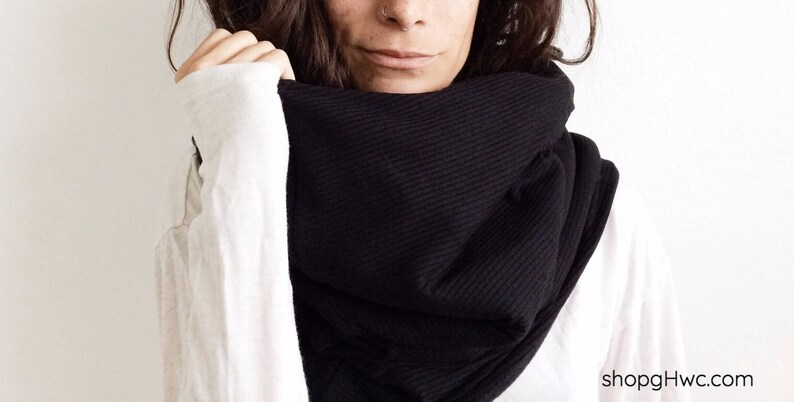 Winter Rib Knit Fleece Infinity Outdoor Cowl 4-in-1 Cowl Shrug Scarf Neck Scarf Warm Hood Convertible Olive Green Mask Warm