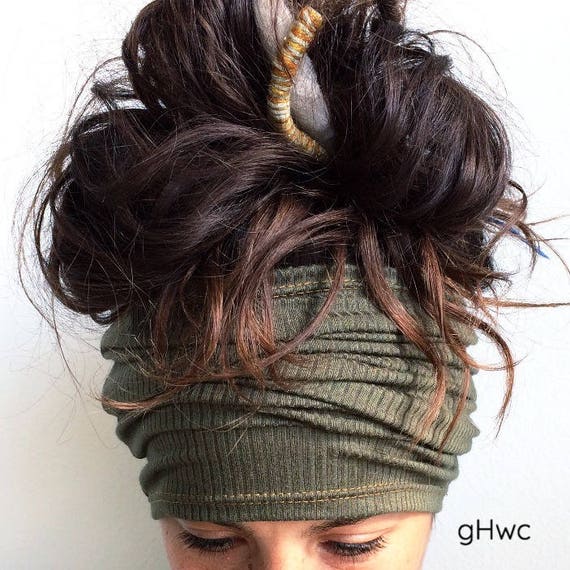 Olive Headband Dreadband Hair Tube Dread Sock Loc Wrap Etsy
