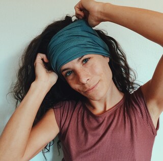 Fascia Per Capelli Larga In Tessuto A Coste Axy HR10B: Morbida E Elegante Per Ogni Occasione, Colore Marrone