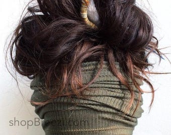 Wide Ribbed Knit Headband | Boho Hair Wrap, Fitness Band (Handmade)