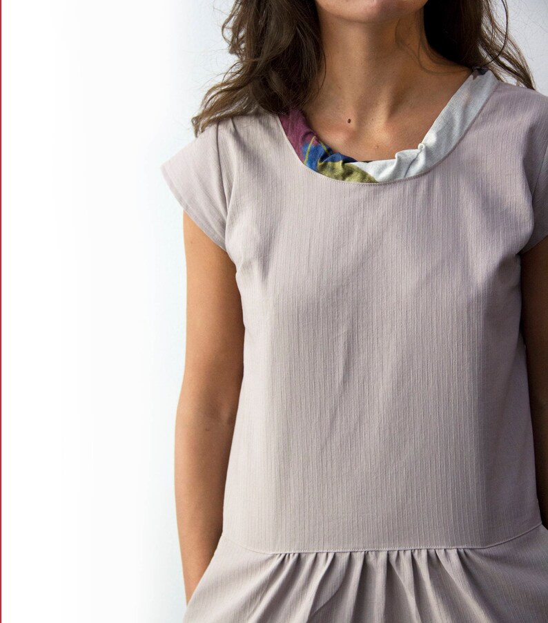 Loose style dress Dress for everyday Loose cotton dress Casual beige dress Casual office dress Dress of many colors