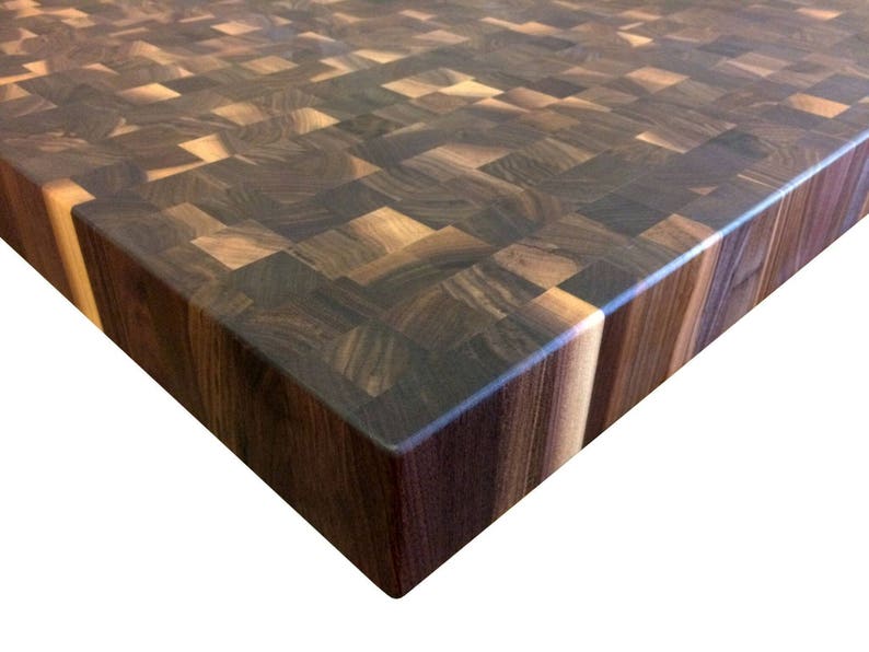 End Grain Rustic Walnut Butcher Block Countertop Island Etsy