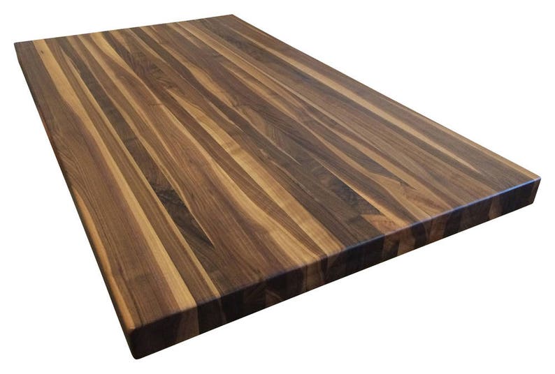 Rustic Walnut Butcher Block Countertop Edge Grain Kitchen Image 0