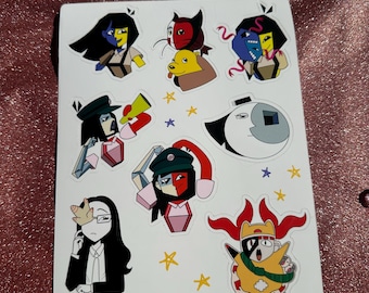 ENA Fan Art vinyl sticker sheet, sticker set, and buttons - Ena dream bbq fanart