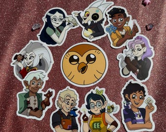 Owl House Fanart Vinyl Waterproof Stickers and Buttons