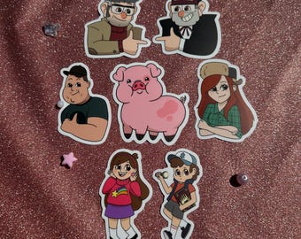 Gravity Falls Fanart Vinyl Waterproof Stickers and Buttons