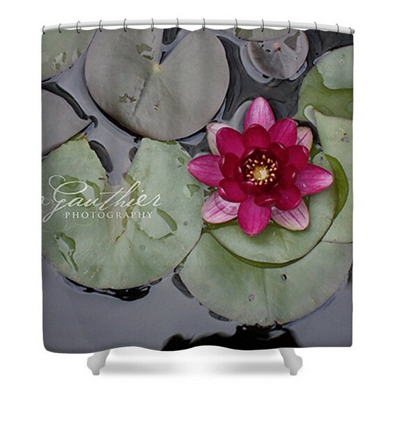 Zen Garden Photo Magenta Lily Shower Curtain Pink Lilypads Etsy