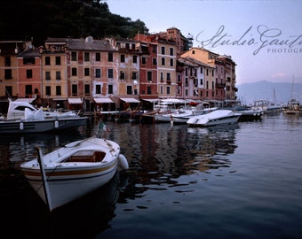 Portofino Italy Photo, Mediterranean Seascape Art, Nautical Home Decor