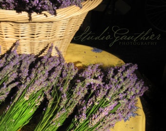 French Lavender flowers | Purple flowers | lavender basket | promote your herb business | French art Provence Francophile | Farmer's Market