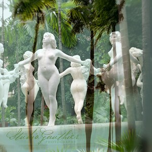 Tropical shower curtain, Havana Cuba art TEAL decor, La Habana, Erotica, artist LeeAnn Gauthier, Rubenesque Nude woman, teal shower curtain image 2