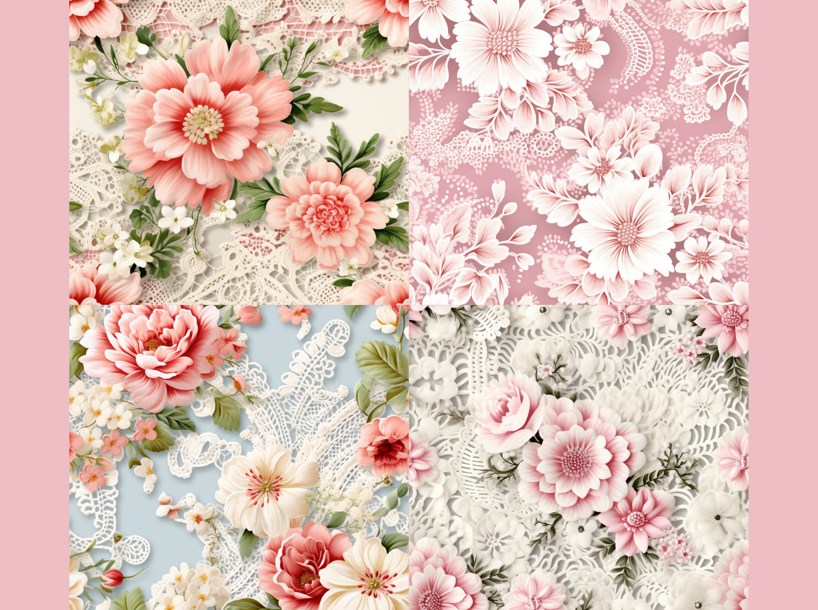 VINTAGE LACE Shabby Chic Patterns Digital Papers Seamless Digital ...