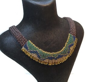 Saxe Blue-Green-Gold Yellow-Colorful necklace-Valentine&#39;s Day