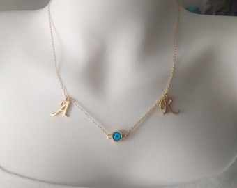 Personalized Initial Necklace: Matte Gold Evil Eye Jewelry