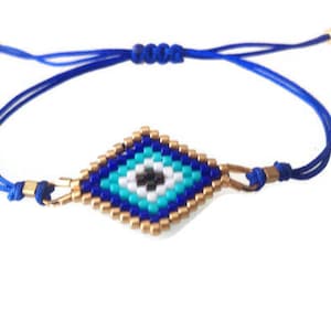 Turquoise Beadwork Bracelet, Navy Blue Beadwork Bracelet, Miyuki Bracelet, Boho Bracelet, For Woman, For Her, Christmas Gift, Fast Shipping,