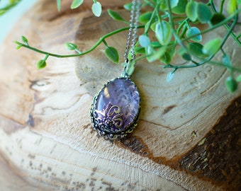 Amethyst Necklace, Gemstone Pendant, Natural Stone Jewelry, Gift For Her, Amethyst Pendant, Gift For Woman, Amethyst Jewelry, For Holiday