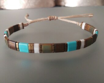 Handwoven Tila Beaded Bracelet: Adjustable Stacking Jewelry