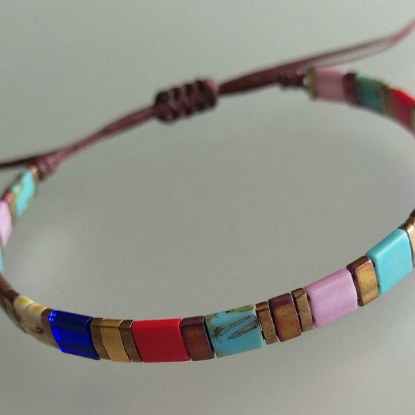 Summer Tila Bracelet, Adjustable Tila Colorful Bracelet, Summer Jewelry, Friendship Bracelet, Graduation Bracelet, For Her, Gift For Woman