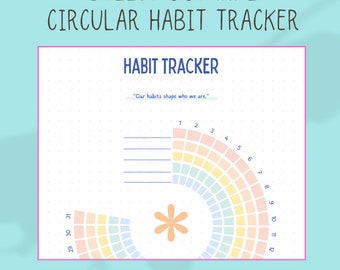 Bullet Journal Circular Habit Tracker Digital Print