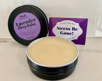 Aromatherapy Gift! Lavender Sleep Balm for Relaxation and Stress Relief. All natural made with Shea Butter and Lavender Essential Oil.